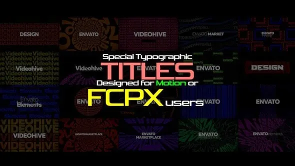 44组创意特殊文字标题排版设计展示动画FCPX插件 Special Typography Titles