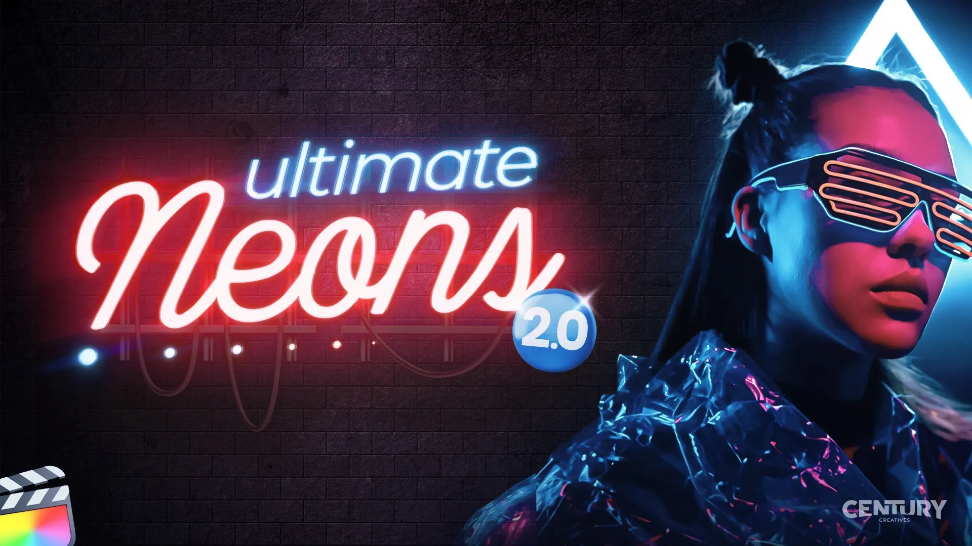 71个舞台霓虹灯光效果文字标题LOGO图形动画预设FCPX插件 Century Creatives – Ultimate Neons v2.0 汉化版