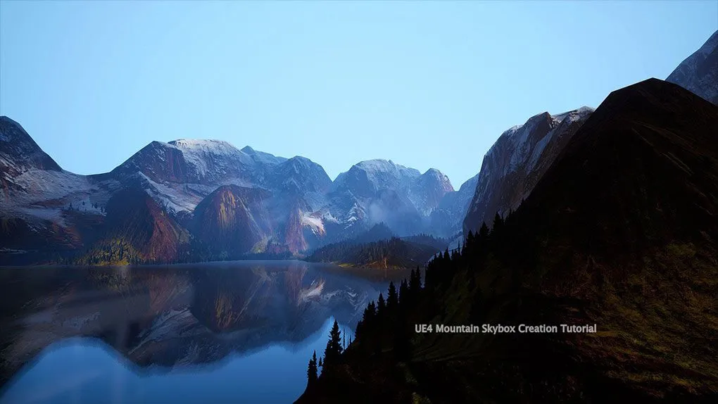 UE4虚幻引擎山地景观场景实例制作视频教程 UE4 Mountain Skybox Creation Tutorial