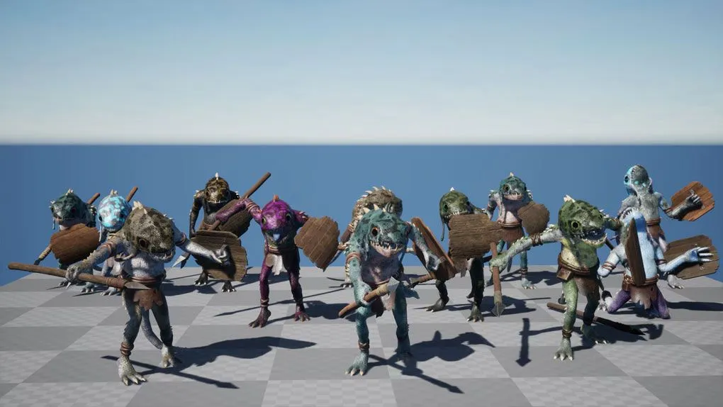 鱼人完整角色模型虚幻引擎UE游戏素材 Fish Man - Fantasy RPG