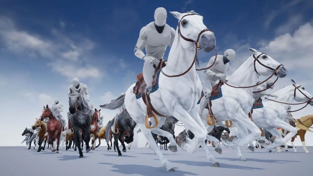 马匹模型骑马动画Unreal Engine游戏素材 Horse Animset