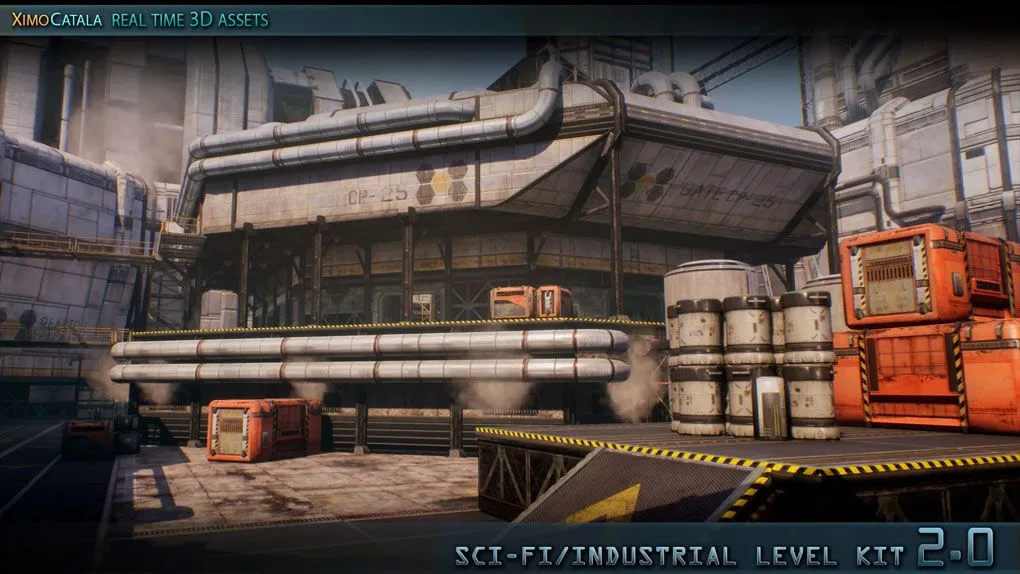 科幻工业建筑模块化环境场景Unreal Engine游戏素材资源 SciFi/Industrial Level Kit 2.0