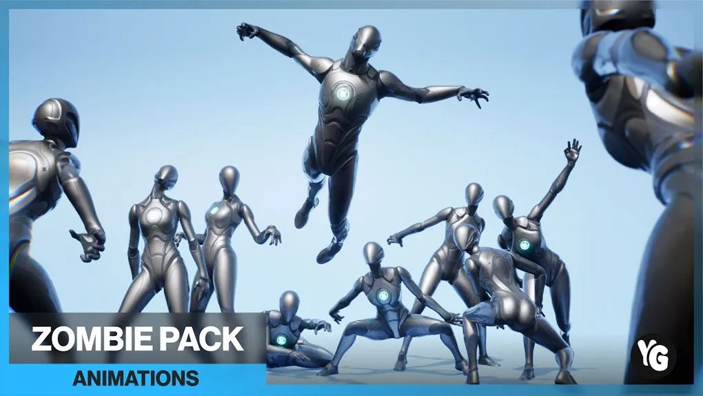 105个僵尸动画与281个音频Unreal Engine游戏素材资源 105 Zombie Animations Mocap + 281 Bonus Zombie Audio