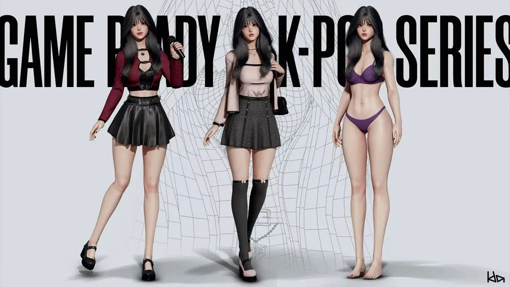 韩系风格亚洲可爱女孩角色Unreal Engine游戏素材资源 K-POP SERIES - Mina