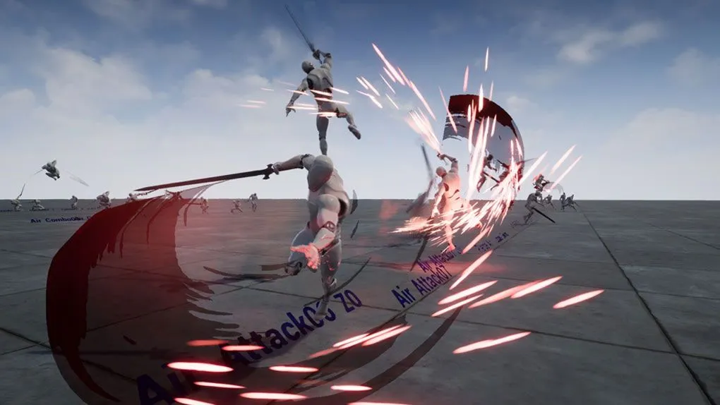 130个科幻战斗输出动画视觉特效Unreal Engine游戏素材资源 Insane Aircombo AnimSet