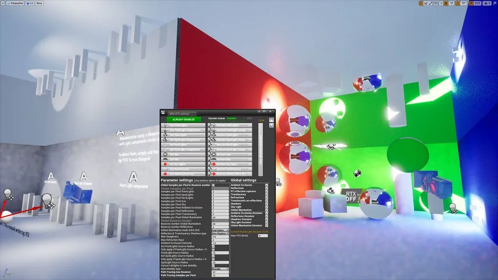 调整光线追踪参数蓝图Unreal Engine游戏素材资源 RTX RayTracing easy global settings tweaker