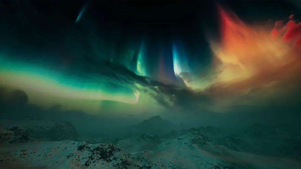 极光天空影视级动画系统UE游戏素材 Matte Painting Skybox Pack: Aurora Skies