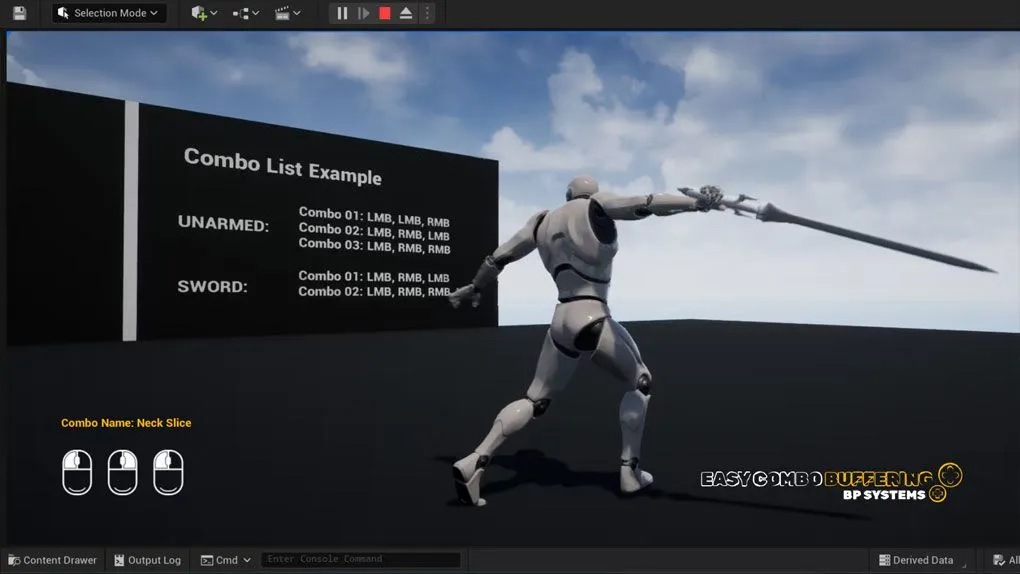 近战格斗武器系统蓝图UE游戏素材 Easy Combo Buffering