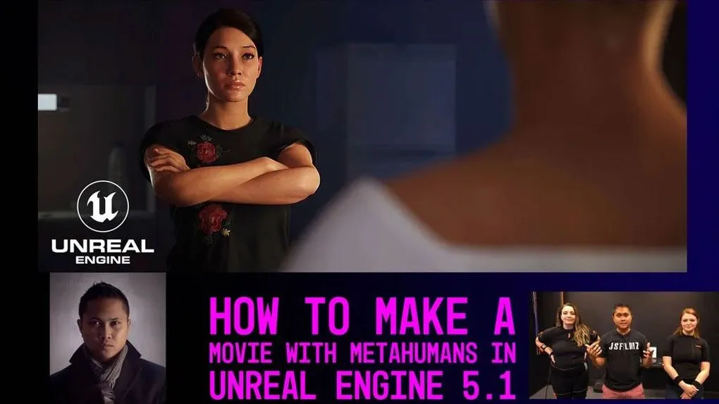 UE5.1中Metahumans制作逼真影视级CG动画训练教程 How to make a movie with Metahumans in Unreal Engine 5.1