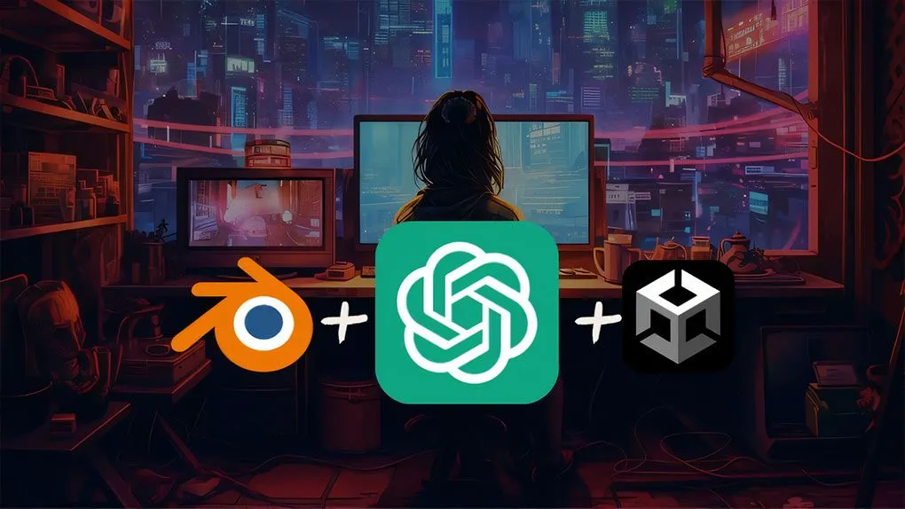 ChatGPT与Blender Unity游戏艺术设计教程 中文字幕 Design in the AI Era: 3D Design with ChatGPT, Blender, Unity
