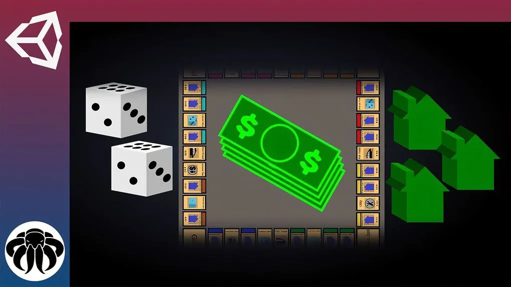Unity大富翁风格棋盘游戏完整制作流程视频教程 Unity Game Tutorial: Monopoly 3D - Board Game