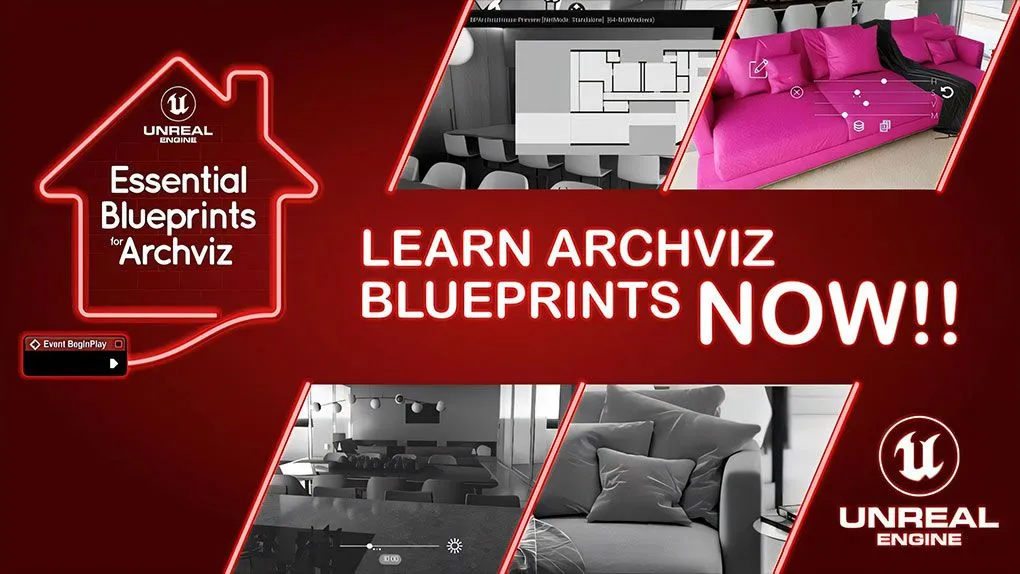 UE5虚幻引擎建筑可视化蓝图核心技术视频教程 Essential Blueprints for Archviz