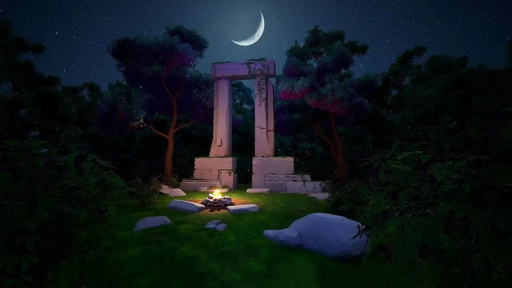 月光夜景游戏环境场景完整制作工作流程视频教程 STYLIZED ENVIRONMENT CREATION FOR GAMES