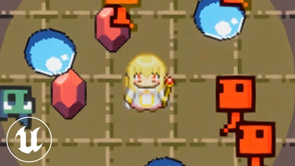 UE5虚幻引擎生存类2D游戏完整制作流程视频教程 Unreal Engine 5: Create a top-down 2D survivors style game