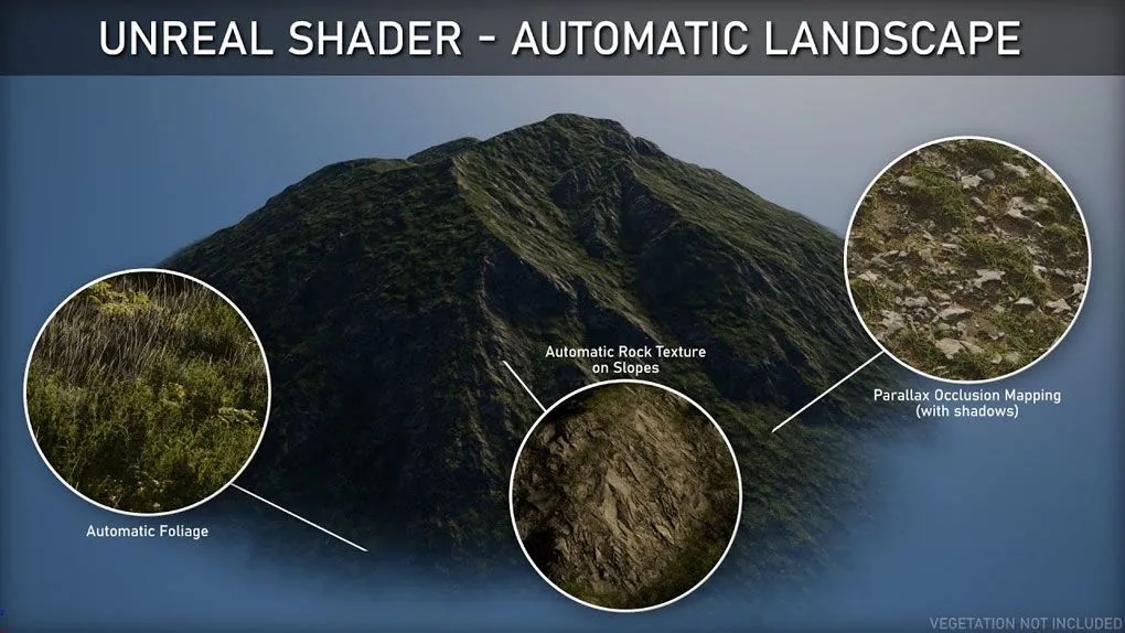 UE5虚幻引擎自动景观着色器制作技术视频教程 Unreal Shader – Automatic Landscape by Michael Gerard