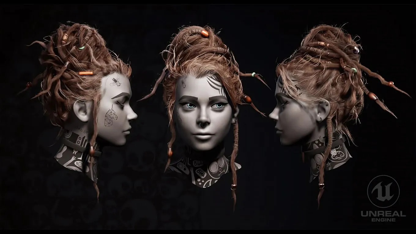 逼真游戏角色实时发型模型制作完整流程视频教程