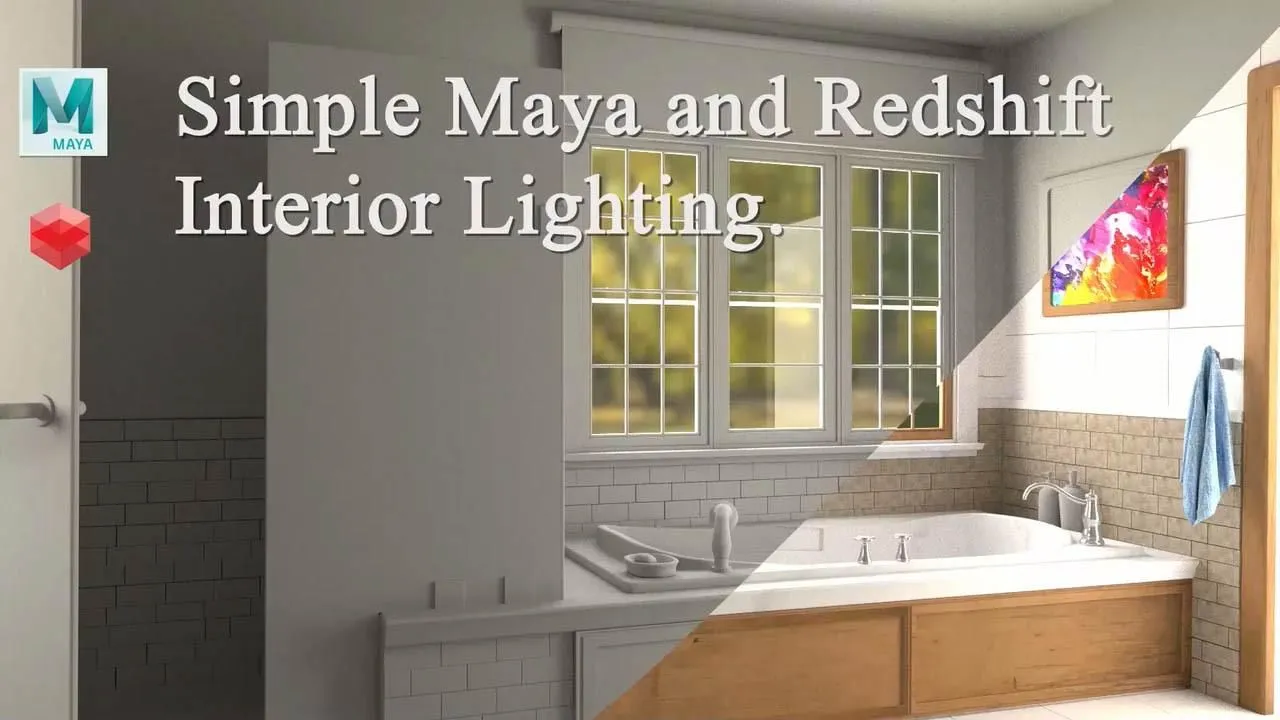 Maya简单3D照明和纹理技能训练视频教程 Simple Lighting and Texturing in Maya with Redshift