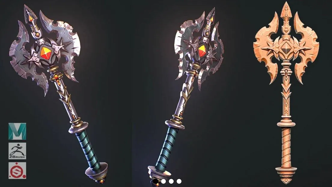 Maya与Zbrush战斧游戏模型完整制作视频教程