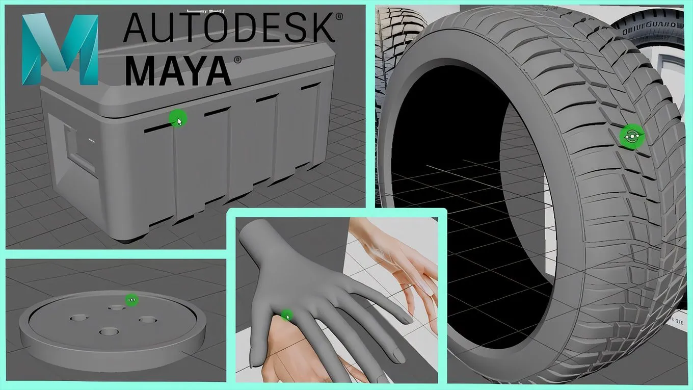 Maya 3D建模初学者入门实例训练视频教程 3D Modeling in Maya for Beginners
