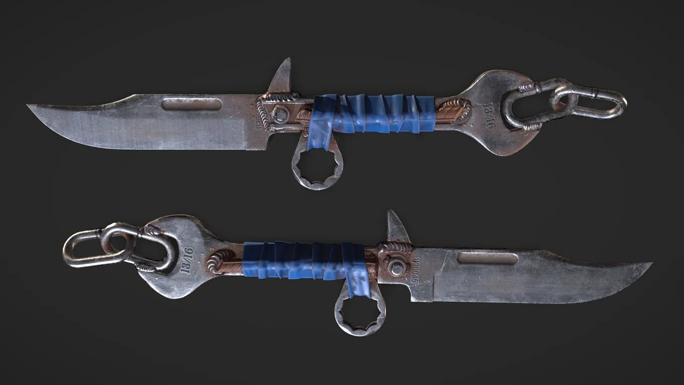 Zbrush与Maya逼真匕首游戏资产完整制作流程视频教程 Post Apocalyptic Knife - Games Artist