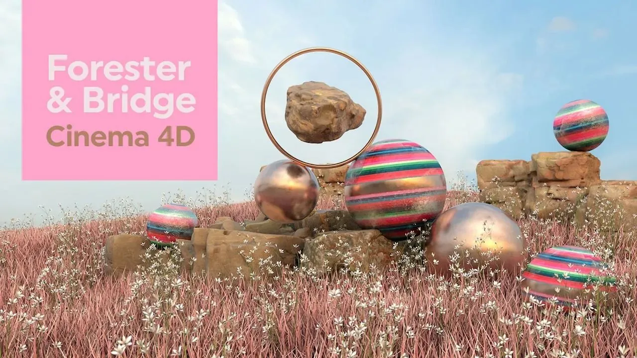 Cinema 4D创意景观插画实例制作视频教程