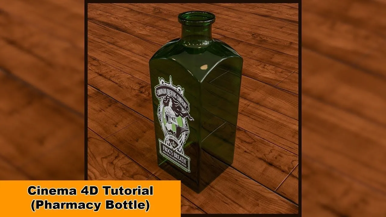 C4D玻璃药瓶建模材质渲染视频教程 Pharmacy Bottle Cinema 4D Tutorial
