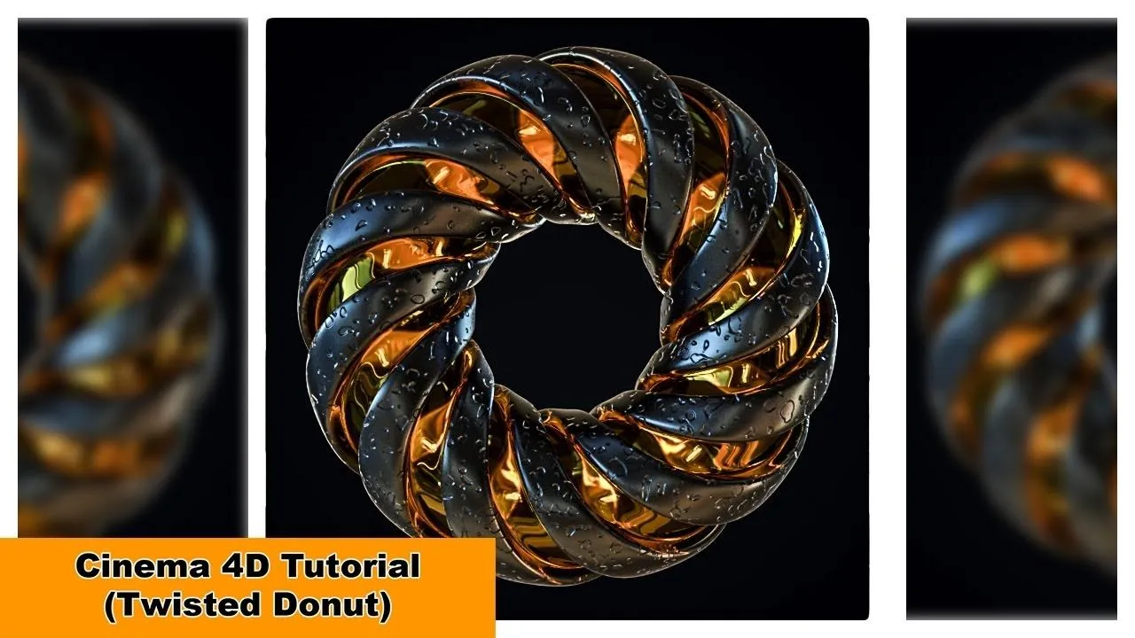 C4D面包甜甜圈建模材质渲染视频教程 Twisted Donut Cinema 4D Tutorial