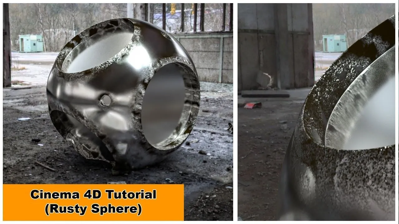 C4D生锈的球面建模材质渲染视频教程 Rusty Sphere Cinema 4D Tutorial