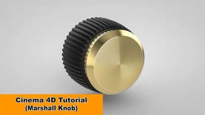 C4D金属旋转按钮建模材质渲染视频教程 Model the Marshall Knob Cinema 4D Tutorial