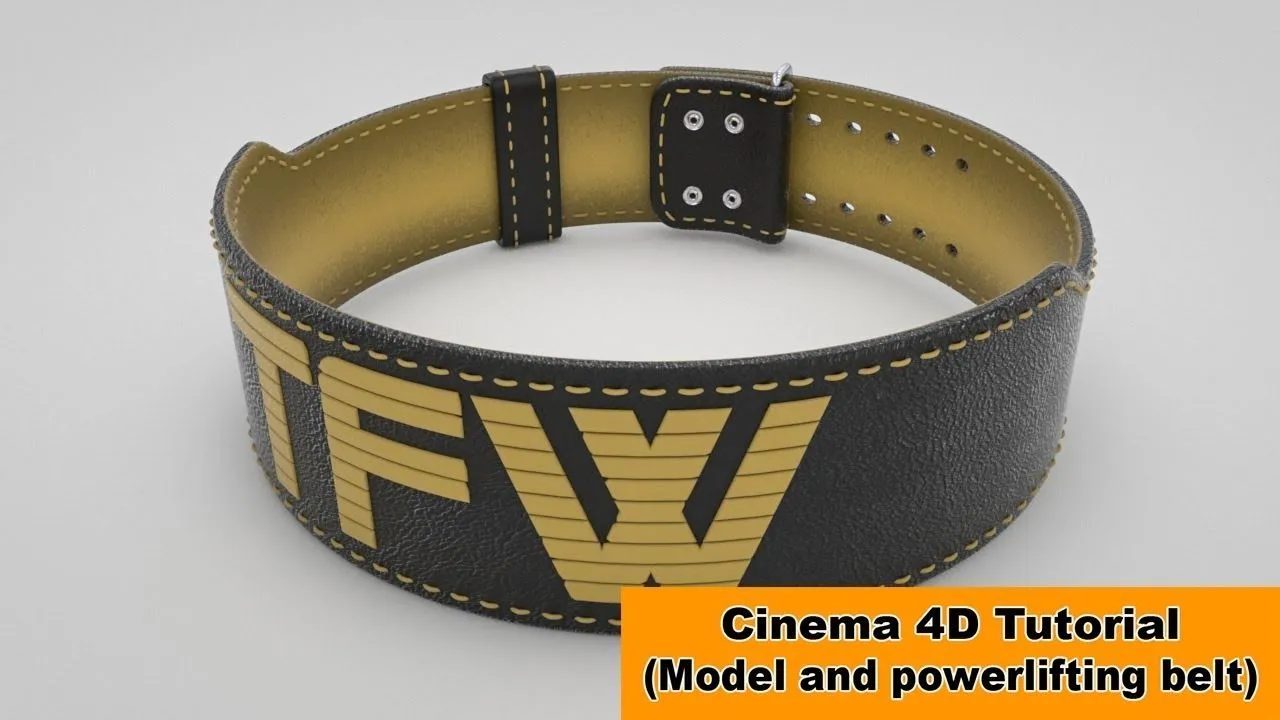C4D皮带建模建模材质渲染视频教程 Powerbelt modeling Cinema 4D Tutorial