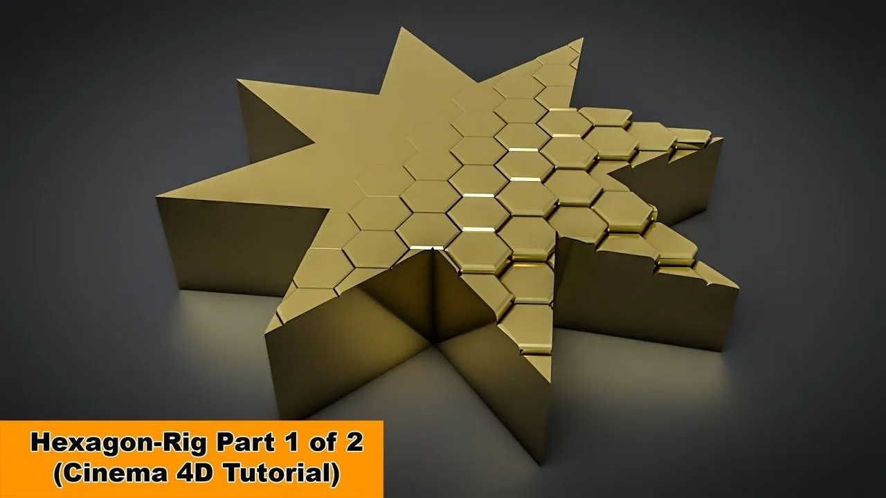 C4D六边形建模动画材质渲染视频教程 Hexagon Rig Cinema 4D Tutorial