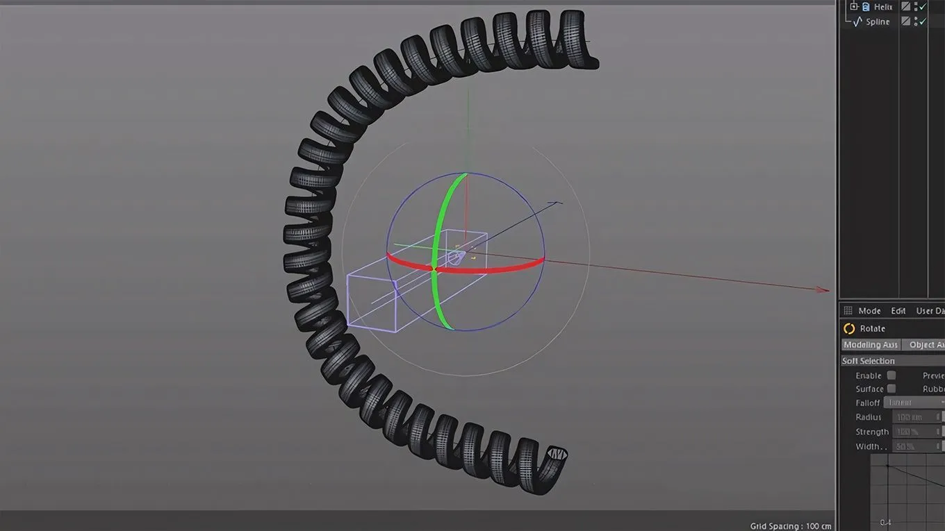 C4D电话弹簧线建模制作视频教程 How to use a railspline Cinema 4D Tutorial
