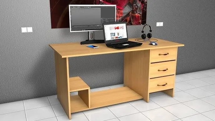 C4D电脑桌建模材质渲染视频教程 附工程文件 How to model a desk Cinema 4D Tutorial