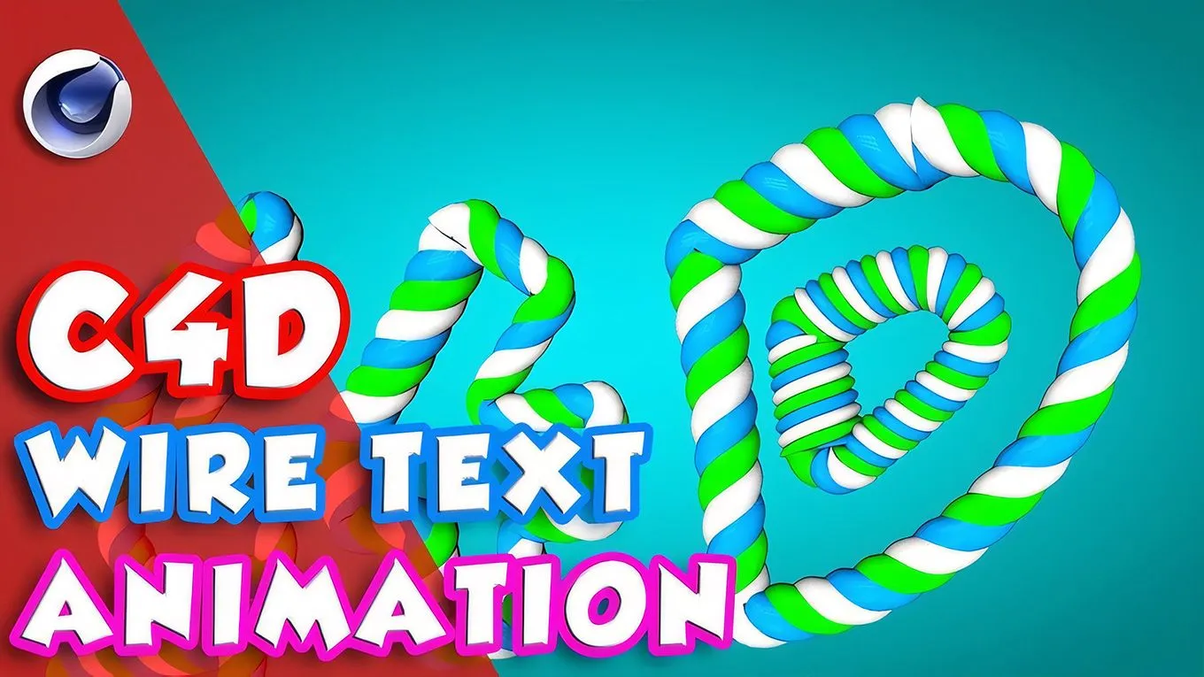C4D麻花文字建模动画材质渲染视频教程 Text Animation Cinema 4D Tutorial