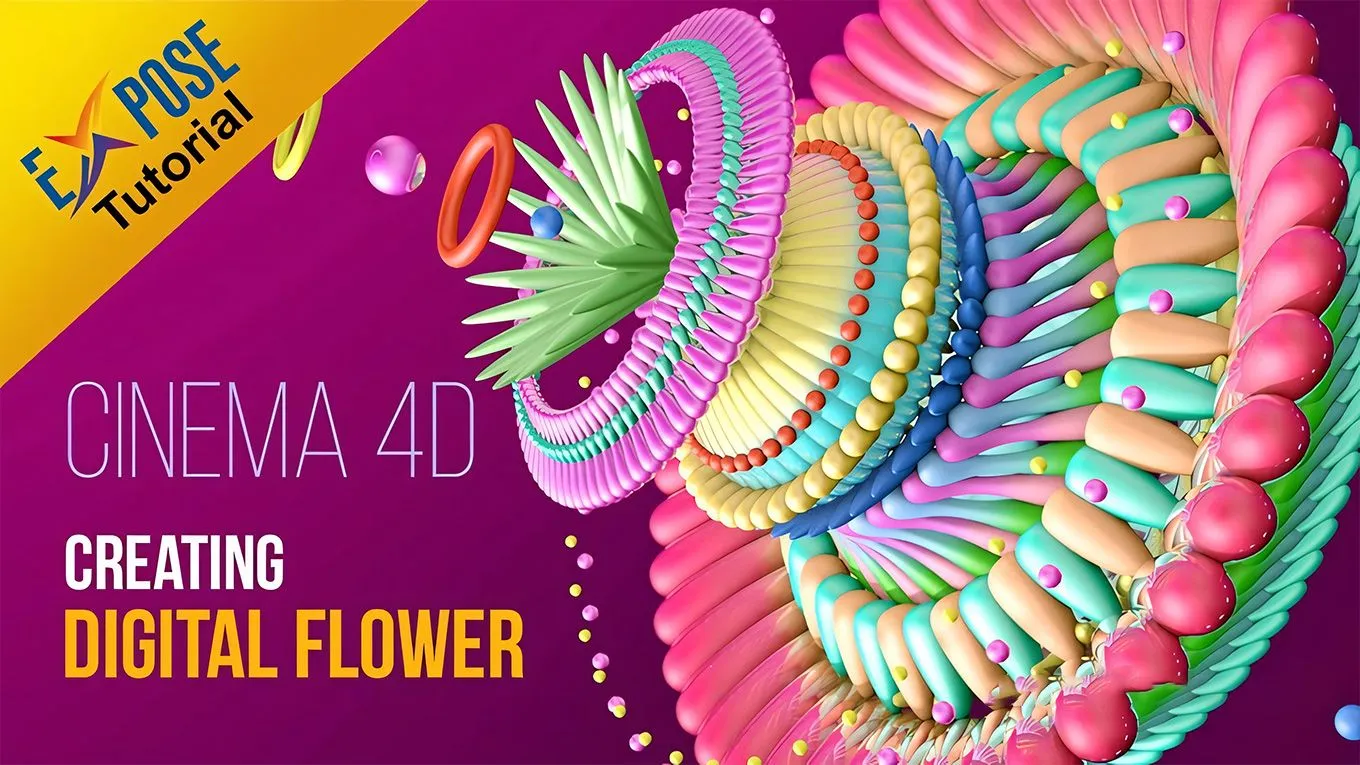 C4D创建漂亮的数字花朵动画视频教程