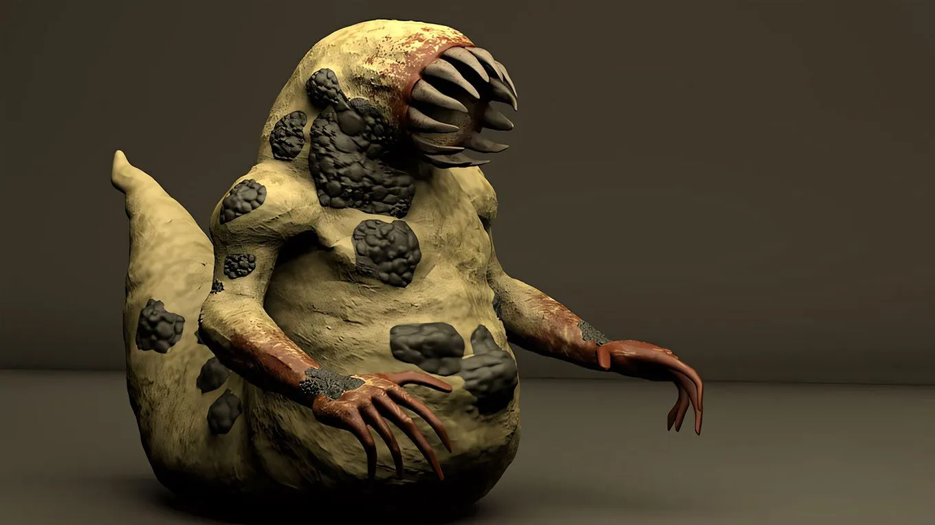 C4D恐怖科幻蠕虫生物实例制作视频教程