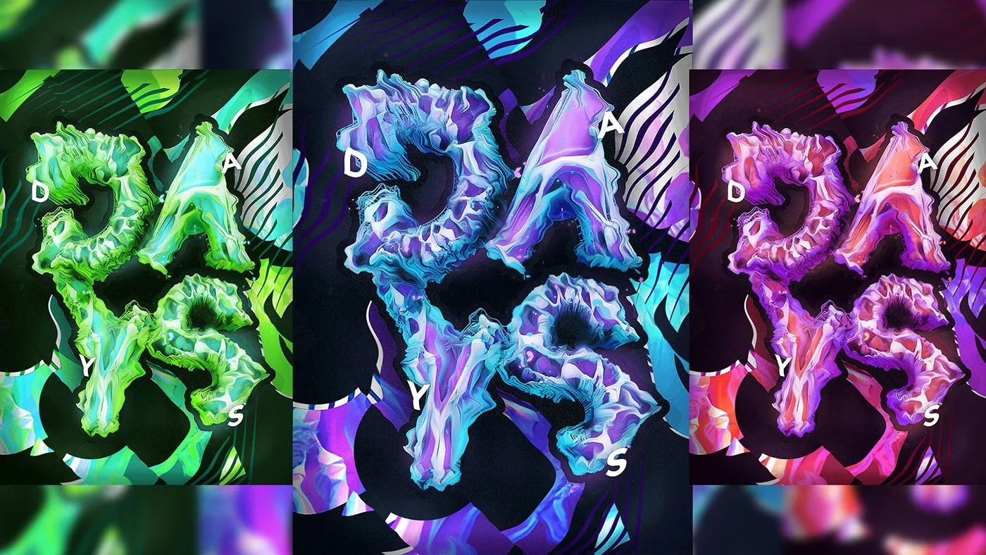 C4D创建3D炫彩发光渐变创意海报视频教程