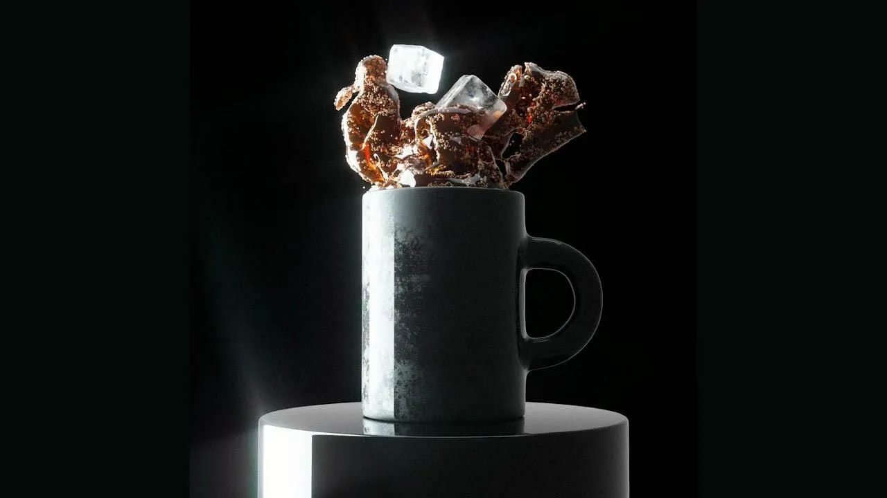 C4D冰咖啡飞溅效果场景视频教程 Creating Coffee Splashes Using Zero Dynamics
