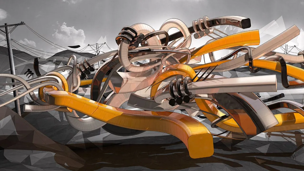 C4D与PS抽象几何NFT加密艺术创作训练视频教程