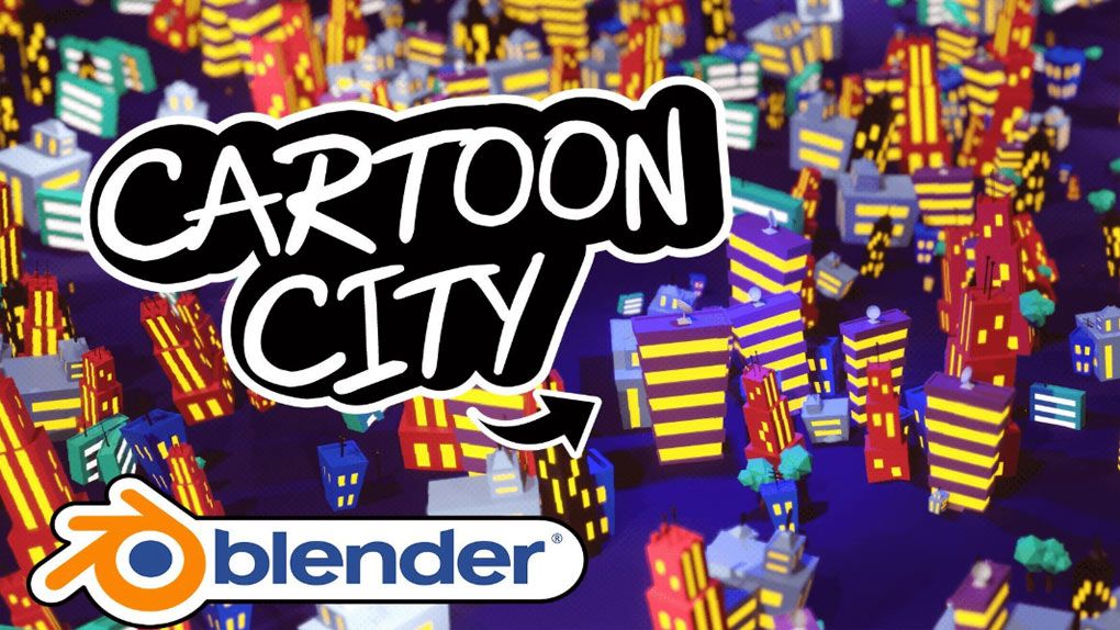 Blender初学者创建3D卡通城市视频教程 Create A 3D Cartoon City Easy with Dino Bandzovic