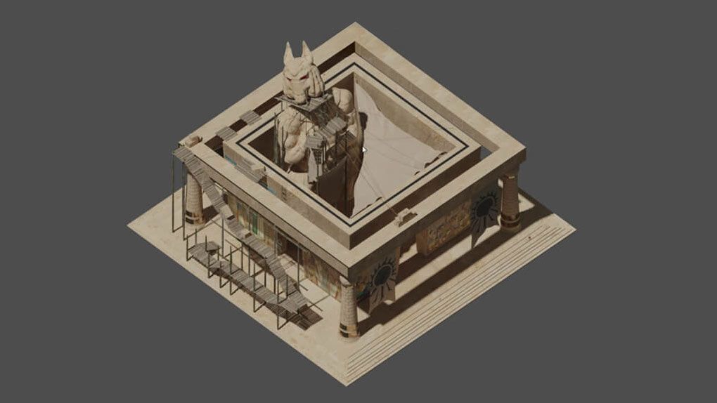 Blender失落的神庙完整实例制作工作流程视频教程 3D Modelling, Texturing & Rendering with Blender 2.91