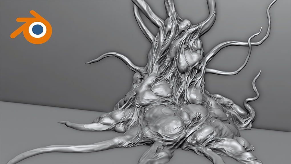 Blender游戏有机雕刻建模工作流程视频教程 Organic Sculpting in Blender
