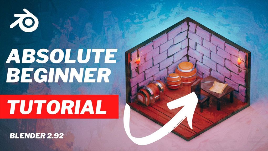 Blender小型游戏场景制作完整工作流程视频教程 中文字幕 Blender For Beginners: Making Your First 3D Scene