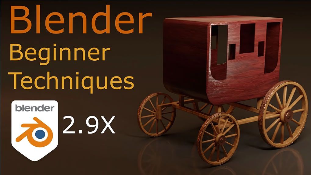 Blender初级3D建模马车实例制作视频教程 Beginner Blender Basics – Making a Stagecoach