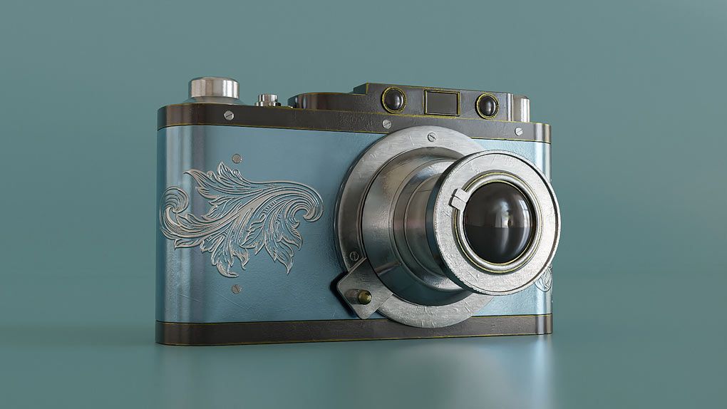 Blender 3D和Substance Painter复古相机实例制作视频教程 中文字幕