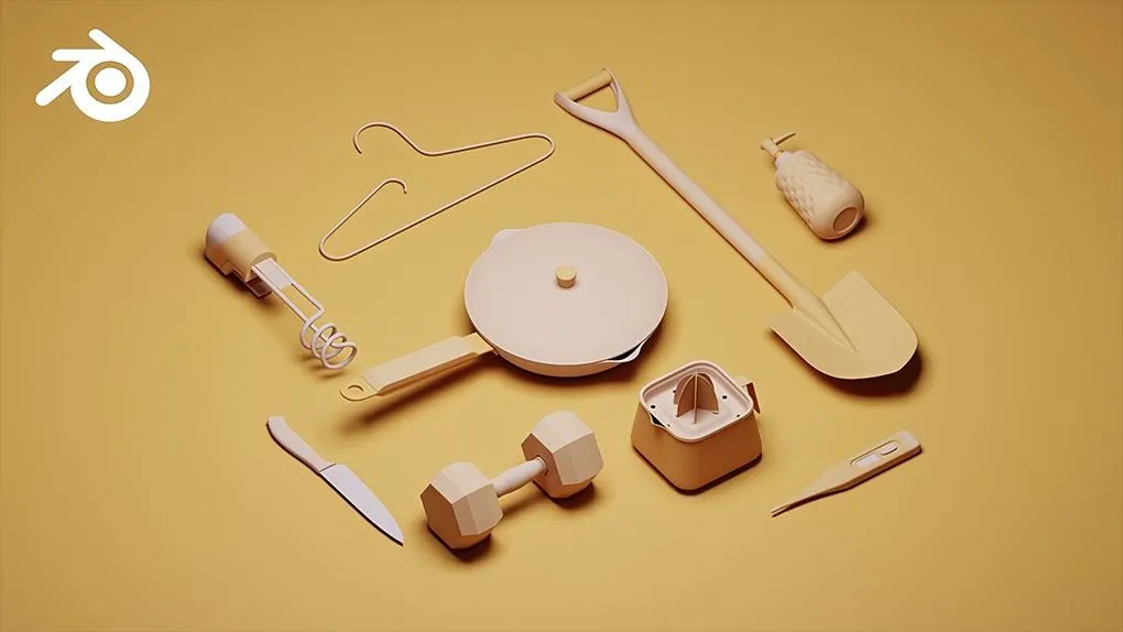 Blender日常生活用品3D建模实例制作视频教程 3D Modelling - Everyday Objects In Blender