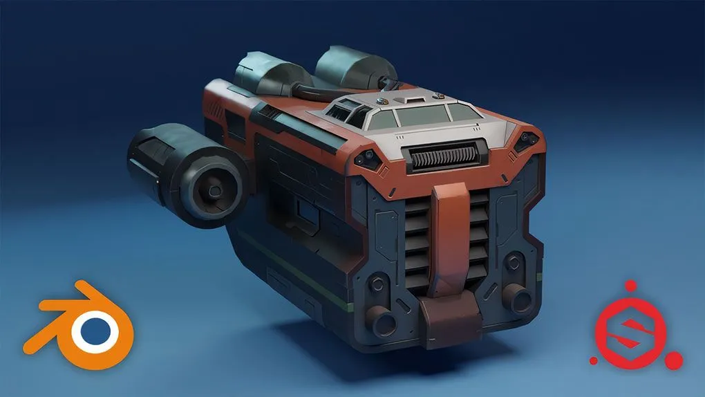 Blender和Substance Painter科幻宇宙飞船制作视频教程 中文字幕 Sci-fi Vehicle Creation with Blender and Substance Painter