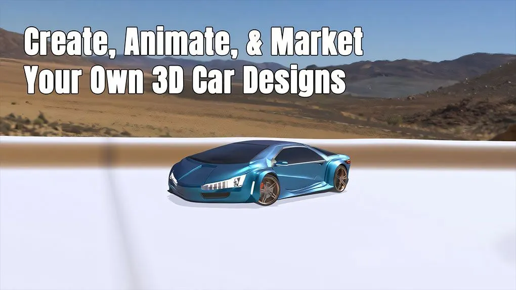 Blender汽车设计从草图到3D全流程视频教程 中文字幕 Create, Animate, Market Your Own 3D Car Designs