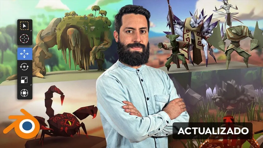 Blender与Unity低多边形游戏场景建模制作视频教程 Low Poly Character Modeling for Video Games