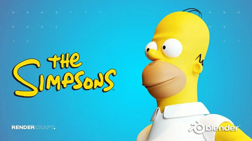 Blender辛普森卡通3D角色建模实例制作视频教程 中文字幕 Homer Simpson 3D Character Modeling Course